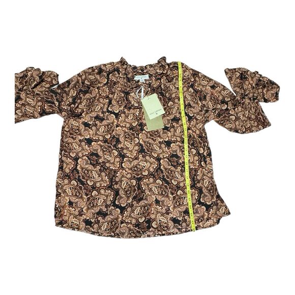 NEW! Niki Lotan Boho Hippie Paisley Long Sleeve Blouse Medium Puffy Sleeves‎ - Picture 7 of 10